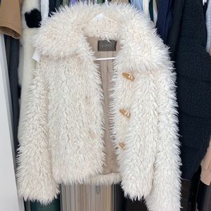 Reformation white faux fur coat. vintage